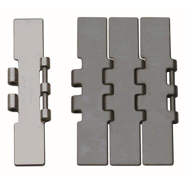 Straight running stainless steel chain double hinge Slat Top series 802